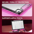 KITONE Transparent Case with Wireless Keyboard for iPad Air 13-in.(M3/M2, 2025/2024), 7 Colors Backlight, Trackpad, 360°Rotating Stand for iPad Pro 12.9-in (6/5/4/3 Gen), Tech Style