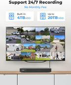 H.VIEW 4K 16 Channel Security Camera System 16Pcs CCTV Camera kit PoE 8MP Indoor Outdoor Dome Wired Surveillance Video with Audio,16CH 4K H.265 NVR with 4TB HDD, CCTV Surveillance for Businesses