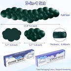Cloud Wrist Rest for Keyboard and Mouse, Memory Foam PU Leather Keyboard Wrist Rest with Ergonomic Support, Non-Slip Base, Cute Arm Rest Pad & Palm Cushion, Office Desk Accessory, Dark Green