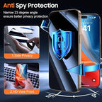 UniqueMe for iPhone 16 Pro Max Privacy Screen Protector, [Military Grade Shatterproof & 9H+ Hardness] Privacy Screen 16 Pro Max Tempered Glass Full Coverage Protection, 2 Packs