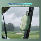 SOWO Wireless Portable Small Speaker, Ultra Magnetic Bluetooth Speaker for Golf Cart, Coverless IP67 Waterproof, 24 H Playtime, Pro Sound, Clip Hanging Design for Outdoor, Indoor - Green