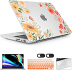 for MacBook Pro 16 inch Case 2021 2022 2023 2024 Release A3186 A3403 M4 A2991 M3 A2780 M2 A2485 M1 Pro/Max, Hard Shell Case with Screen Protector & Keyboard Cover, Spring Flowers