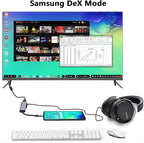 USB C to HDMI Adapter Dex Dock for Galaxy S25/S24/S23/S22/Note20/TabS9/S8/S7,Type-c hub with 3.5mm Audio Jack,4K HDMI,USB3.0,PD 60W,Adapter for iPhone 15/iPad Air 4/5,iPad mini 6,Nintendo Switch