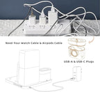 Wireless Charging Station, iPhone 3 in 1 Fast 15W Wireless Charger with Alarm Clock and Night Light, Charging Dock for iPhone 12/13/14/15/16 Pro/Pro Max, Samsung, AirPods