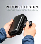 FANAUE MT-05 Magnetic Phone Stand Compatible with MagSafe iPhone Holder for Desk, 360°Rotation Foldable Cell Phone Stand Compatible for iPhone 16 15 14 13 12 Pro Max and MagSafe Case, Black
