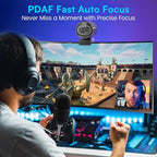 EMEET S600 4K Webcam for Streaming - Sony 1/2.5'' Sensor, PDAF Autofocus, 1080P@60FPS, 2 Noise Reduction Mics, Built-in Privacy Cover, 73° FOV, Streaming Camera for Live Commerce/Gaming/Beauty