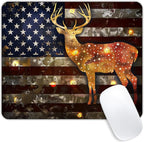 Square Mouse Pad Majestic Deer with Antlers and National Flag-1,Gaming Mouse Pads for Desk,Soft Computer Waterproof Non-Slip Mouse Mat