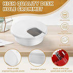 Desk Grommet 1.5 Inch (38 mm) 10 Pieces, Desk Hole Cover for Cables Black, ABS Plastic Grommet Hole Cover with Hole Saw for Wires Cables Through The Countertop by XIOGZAXI