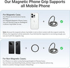 OPSO Magnetic Phone Ring Holder for MagSafe, 360° Rotatable Gym Finger Ring Grip Stand, [Dual-Sided Magnet] Magnetic Phone Grip Adjustable Kickstand for iPhone 16 15 14 13 12/Pro/Max, All Smartphone