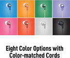 Panasonic ErgoFit Wired Earbuds, 3.5mm Jack In-Ear Headphones Wired with Dynamic Crystal-Clear Sound and Soft Ergonomic Custom-Fit Earpieces (S/M/L), for Phones and Laptops - RP-HJE120-V (Purple)