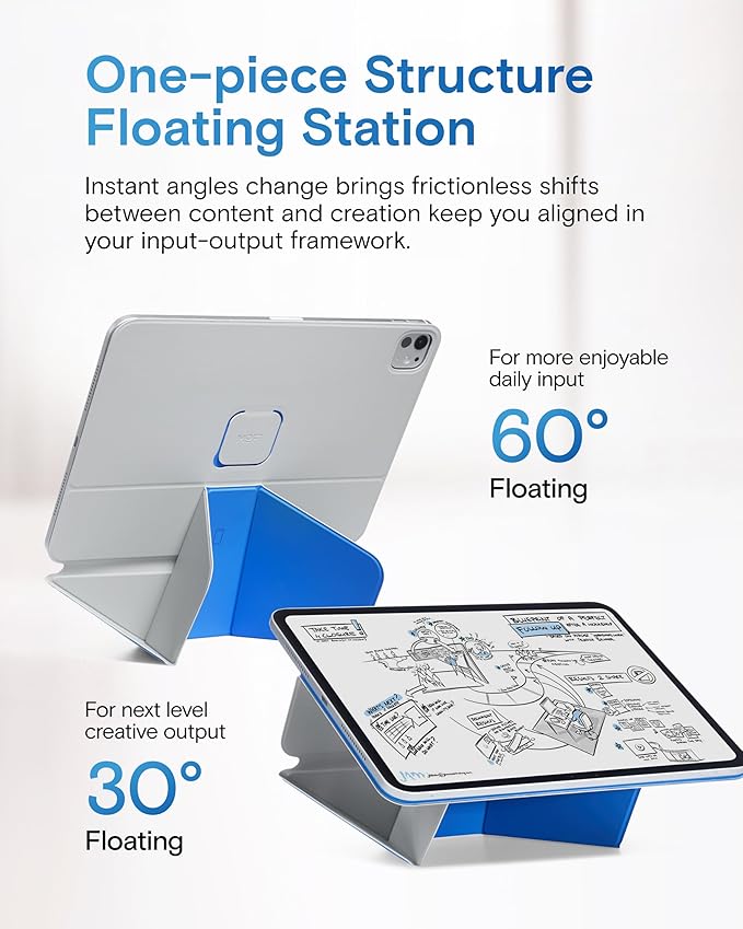MOFT Dynamic Folio Case for iPad Air 13 Inch M3/M2 (2025/2024), iPad Pro 12.9 6th/5th/4th Gen, Silm Magnetic Stand Case with 20+ Viewing Angles, Auto Wake/Sleep, Cement x Sapphire