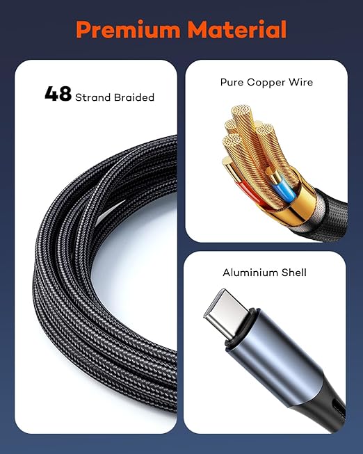 3 in 2 Multi Charging Cable for Apple Watch Charger, Nylon Braided 4FT Multi Chargers for All Devices, USB C Multiple Charger Cord Compatible with iPhone 16 15 14/iWatch UItra/SE/9-1/Galaxy Android