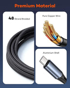 3 in 2 Multi Charging Cable for Apple Watch Charger, Nylon Braided 4FT Multi Chargers for All Devices, USB C Multiple Charger Cord Compatible with iPhone 16 15 14/iWatch UItra/SE/9-1/Galaxy Android
