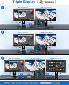 TOTU Upgraded Universal USB-C 4K Triple Display Docking Station with Charging Support for MacBook Pro & Windows Type C Systems (2 4K DP, HDMI, 6 USB Ports, 60W USB PD),Extended Display for macOS