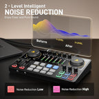 MAONO Podcast Equipment Bundle for 2: Audio Interface Mixer with 2 XLR Condenser Mic Noise Reduction Podcast Streaming MaonoCaster E2 Gen2B