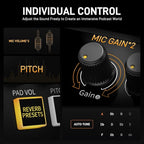 MAONO Podcast Equipment Bundle for 2: Audio Interface Mixer with 2 XLR Dynamic Mic and 2 Headphone Noise Reduction Podcast Streaming MaonoCaster E2 Gen2