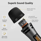 TONOR Wireless Microphone System, 4 * 10-Channel UHF Cordless Handheld Mic Set with Headset/Lavalier Lapel Mics, Bodypack Transmitter, Receiver, 200ft Range for Karaoke Singing Church DJ PA Speaker