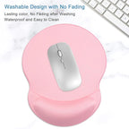 ITNRSIIET Ergonomic Mouse Pad with Gel Wrist Support Small Wrist Rest Smooth Surface Non-Slip PU Base Comfortable Office Supplies Pain Relief, 8.7 x 7.2 inches, Pink