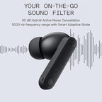 CMF Buds Pro 2 Hybrid 50db Noise Cancelling Earbuds, Hi-Res Audio with LDAC, 6 HD Mics Wireless Headphones, Smart Dial Design, Ultra Bass Technology, Bluetooth 5.4, 43H Playtime, Dark Grey
