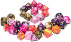 Assorted 5 Colors Polyhedral Dice Set for Dungeons and Dragons RPG Table Games with Black Drawstring Pouch