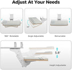 EUREKA ERGONOMIC Keyboard Tray Height Adjustable, Swivel Tilt Computer Keyboard Drawer Under Desk, 25x9.13'' Sliding Keyboard & Mouse Platform with Mouse Pad for Typing, Maple