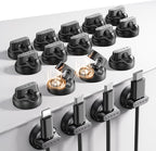 18-Pack Magnetic Cable Clips [1S Snap-On] Cord Holder, LISEN Office Desk Organizers and Accessories with 9 Extra Strong Adhesive Pads, Wire Organizer for Nightstand, Home, Wall, Car, Desktop