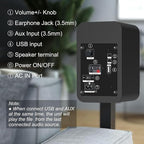 LONPOO Blueooth Computer Speakers for Desktop PC and Laptop, Plug-N-Play, 30W RMS Active Bookshelf Speaker with 3-Inch Full Range Speaker,Support USB Playback,Aux-in and 3.5mm Earphone Port