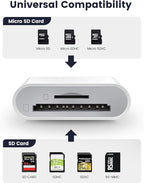 Trail Camera USB C SD Card Reader, ChiaoPio 2 in 1 USB-C to Memory Card Adapter with SD MicroSD Dual-Slot Compatible with iPhone 15 iPad Mac MacBook Pro/Air/Mini Samsung Android Laptop