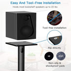 PERLESMITH Universal Floor Speaker Stands 26 Inch for Surround Sound, Klipsch, Sony, Edifier, Yamaha, Polk & Other Bookshelf Speakers Weight up to 22lbs - 1 Pair
