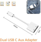 Dual USB C Headphone and Charger Adapter for iPhone 16,Dual USB C AUX + Charger Dongle Splitter Adapter Compatible with iPhone 16/16 Pro/16 Pro Max/15/15Pro/15Pro Max Support Call+Charging( 2Pack)