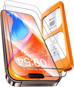 TOCOL for iPhone 15 Pro Screen Protector 9H Hardness Military Grade Shatterproof HD Tempered Glass Full Coverage Easy Installation Case Friendly 2 Pack