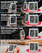 ZKH RJ45 Network Cable Tester, LAN & TEL Continuity Tester, Ethernet Cable Tester for RJ45, RJ11, RJ12, CAT5, CAT6, POE Test UTP/STP Shielded Ethernet Wires Test Tool