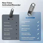 136GB Digital Voice Recorder - Xelarvex Voice Activated Recorder AI-Intelligent Noise Reduction, 4800 Hours Recording Device, Audio Recorder for Lectures/Meetings/Interviews