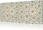 Mouse Pad Large Boho with Daisy Flowers Non-Slip Gaming Desk Mat with Stitched Edge Laptop Keyboard Desk Pad for Work Home Gaming (35.4 x 15.7 Inches)