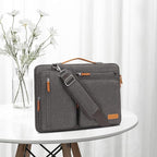 MOSISO 360 Protective Laptop Shoulder Bag,15-15.6 inch Computer Bags Compatible with MacBook Pro 16 inch, HP, Dell, Lenovo, Asus Notebook,Side Open Messenger Bag with 4 Zipper Pockets, Taupe Gray