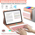 BLUTLOTUS Keyboard Case for iPad 10th Generation 2022 10.9 inch,360° Rotatable Keyboard Case with Pencil Holder, 7 Color Backlit Detachable Bluetooth Keyboard,Smart Folio Tablet Cover (Rose Gold)
