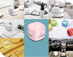 ODISTAR Desktop Vacuum Cleaner, Mini Table dust Sweeper Energy Saving,High Endurance up to 400 mins,360º Rotatable Design for Keyboard/Home/School/Office (Pink)