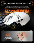 DAREU A980PROMAX Wireless Gaming Mouse-4K/8K Polling-30K DPI Optical Sensor-0.85' TFT Color Display-Magnesium Alloy Buttons-2.4G Wireless/BT/USB Connectivity-Nano Receiver Included