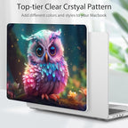 Tuiklol for M4 MacBook Pro 14 Inch Case 2024-2021 Release A3112 A3401 A3185/M3 A2918 A2992/M2 A2779/M1 A2442 Pro/Max Chip,Hard Shell Case with Screen Protector for Touch ID,Rainbow owl