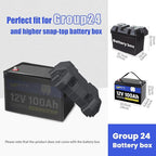 12V 100Ah LiFePO4 Battery, Lithium Battery Up to 15000 Cycles, Low Temperature Protection, 10 Years Lifespan, Perfect for RV/Outdoor Camping/Home Energy Storage（BCI Group 24）