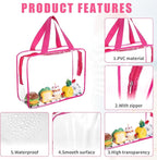 6 PCS Waterproof Toy Storage Bags With Zipper, Clear Toy Storage Organizer, Portable Organizer For Blocks, Puzzles, Books, Board Games, Clay(Red, Blue)