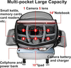 CADeN Camera Bag Case Shoulder Messenger Bag with Tripod Holder Compatible for Nikon, Canon, Sony, DSLR SLR Mirrorless Cameras Waterproof (Black, Large)