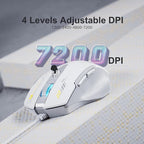 Wired Mouse, 4 Levels Adjustable DPI, 6 Programmable Buttons, Ergonomic Computer Wired Mouse for PC Laptop Computer for Working and Gaming - Plug & Play (White)