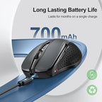 TECKNET Wireless Mouse Rechargeable, 2.4G USB-A Silent Mouse, Quiet Click, 6 Adjustable 4800 DPI, Cordless Computer Mouse, Ergonomic Mouse for Laptop, 6 Buttons Mouse for Chromebook, Ergo Grip