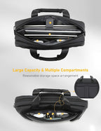 13-14 Inch Laptop Shoulder Bag Business Briefcase Water Resistant Computer Messenger Bags Compatible with MacBook Pro 14, MacBook Air 13 M4, HP, Dell, ASUS Notebook, Black