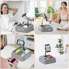 KDD Tablet Pillow Holder - 360°Adjustable iPad Pillow Stand for Lap, Bed and Desk - Gooseneck Tablet Soft Pad Dock with Storage Tray and Pocket Compatible with iPad Pro 12.9, Air Mini, Phone, E-Reader