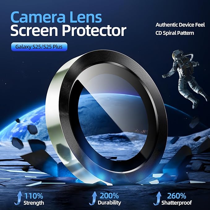 X-it Camera Lens Protector for Samsung S25 Plus, 9H Tempered Glass, Independent Metal Aluminum Edge Original Protection Design, Suitable for Phone Case, Anti-scratch, Anti-reflective,Mint