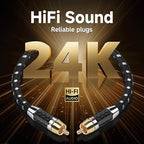 TODN HiFi RCA Audio Cables for Audiophile Shielded RCA Male to Male Cable for Subwoofers, Amp, Home Stereo (4.9ft/1.5m, 1 Pair)