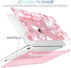 MEEgoodo Case for MacBook Pro 13 inch Case 2022 2021 2020 New A2338 M2/M1 A2251 A2289, Laptop Hard Shell with Keyboard & Camera Cover Compatible with 13 inch MacBook Pro, Pink Hearts & Dots