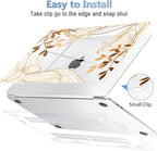 Mektron Compatible with M4 MacBook Air 15 inch Case 2025 A3241 2024 2023 M3 A3114 A2941 M2 Liquid Retina Display Touch ID, Plastic Hard Case & Keyboard Skin & Screen Protector - Waves Florals C352